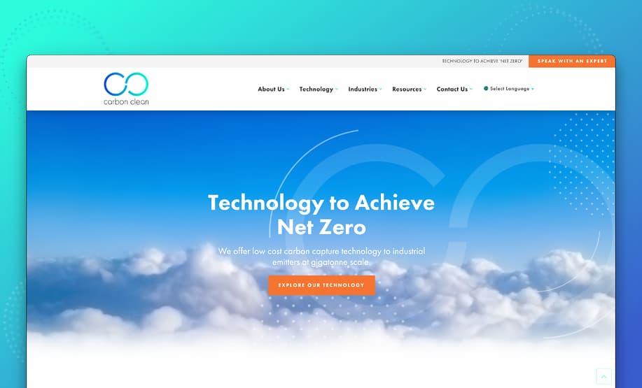 Carbon Clean website page