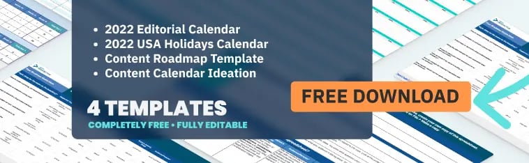 Editorial content calendar