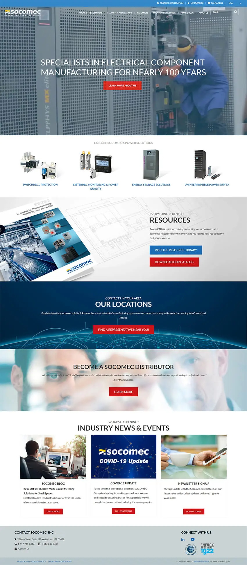 Socomec website redesign shown on devices
