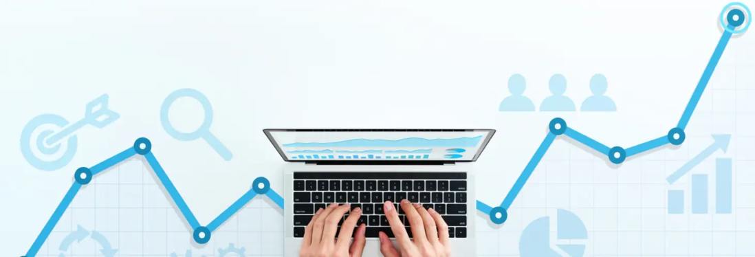 B2B SaaS company website shown on a laptop
