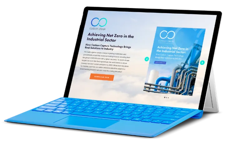 Carbon Clean website and campaign visual