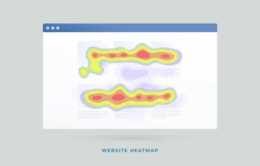 Heat map of visitor clicks on a web page