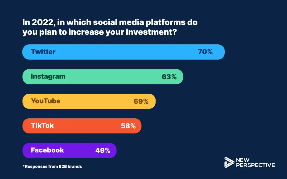 B2b social media networks - in 2022, in which social media platforms do you plan to increase your investment?